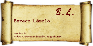 Berecz László névjegykártya